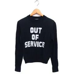 スライ SLY ニット セーター 英字 コットン 綿 リブ クロップド モックネック 長袖 2 黒 ブラック /NT9