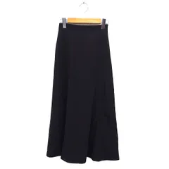 ミラオーウェン Mila Owen ツイル フレア スカート マキシ サイドジップ 無地 0 チャコールグレー /NT23