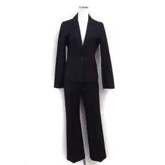 クリアインプレッション CLEAR IMPRESSION パンツスーツ テーラードジャケット シングル スラックス 無地 シルク混 ウール 2 3 ブラック 黒 /FT1