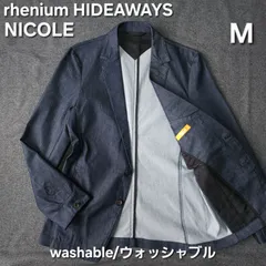 【👌値下げ交渉受付中】美品 NICOLE HIDEAWAYS 洗える デニムテーラードジャケット M インディゴ ストレッチ 春 ニコル ハイダウェイ