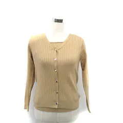 アプワイザーリッシェ Apuweiser-riche アンサンブルニット ニット 七分袖 カーディガン 長袖 Vネック シンプル 2 ベージュ /KT6