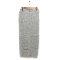 プラステ PLST ニット ナロー スカート マキシ スリット リブ ウール ストレッチ S グレー /NT23