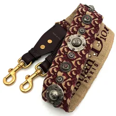 Christian Dior クリスチャンディオール メダリオン ショルダーストラップ コンチョ レザー キャンバス トロッター 極美品