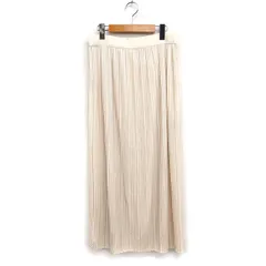 アダムエロペ Adam et Rope' ベロア プリーツスカート ロング丈 無地 38 アイボリー 白 /FT41
