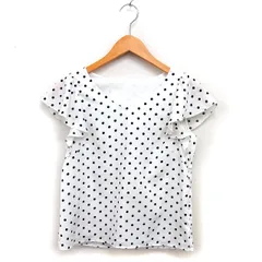 プロポーション ボディドレッシング PROPORTION BODY DRESSING ドット Vネック ブラウス フレアスリーブ 透け感 半袖 2 白 ホワイト /NT31