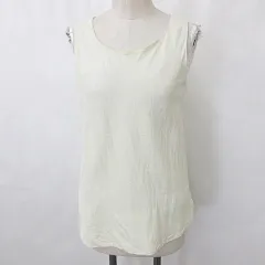 アドーア ADORE ブラウス プルオーバー ノースリーブ 丸首 レース リネン 黄 イエロー 38