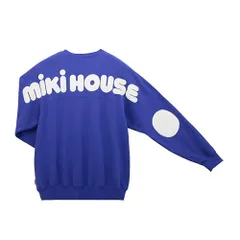 新品 [ミキハウス] WEB限定 バックロゴトレーナー 大人用 スウェット 長袖 ロゴ 無地 男の子 女の子 親子ペア キッズ 子供服 10-5683-140 M(165-175cm) 青