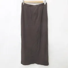 axisfil タイトスカート ロング丈 綿 リネン 茶 ブラウン 11