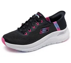 新品 Skechers レディース アーチフィット 2.0 イージーシック ハンズフリー スリップインスニーカー Bkhp=ブラック/ホットピンク 23.0 cm