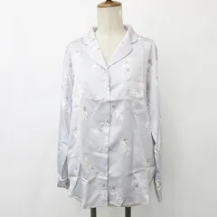 ジェラートピケ gelato pique パジャマ ルームウェア 部屋着 ナイトウェア シャツ 長袖 猫柄 パープル ブルー F