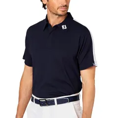 新品 [フットジョイ] ゴルフシャツ 半袖ハーフジップシャツ ダークネイビー メンズ M FJ-S25-S07 34693-M