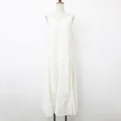 ランダ RANDA ワンピース キャミワンピース ロング シフォン ジャガード アイボリー クリーム 0