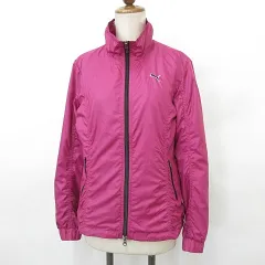 プーマ PUMA GOLF ゴルフ ジャケット スポーツウェア 長袖 ジップアップ フード メッシュ 裏起毛 ピンク L