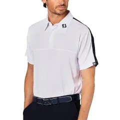 新品 [フットジョイ] ゴルフシャツ 半袖ハーフジップシャツ ホワイト メンズ 2XL FJ-S25-S07 34695-XXL