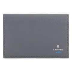 新品 [ランバンオンブルー] 名刺入れ カードケース カード入れ ささマチ カード収納 カジュアル くすみカラー 524601 デクスター LANVIN en Bleu 牛革 本革 レザー 【17】ブルー