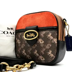 COACH コーチ キャット サドルバッグ 2way ショルダーバッグ 斜めがけ ホースロゴ 金具 チャーム ブラウン 超希少 極美品 正規品