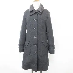 ピノーレ PINORE コート ダウンコート 3WAY ライナー ロング ジップアップ ウール 黒 ブラック グレー 40