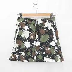 パーリーゲイツ PEARLY GATES ゴルフ スポーツウエア スカート プリーツ 中綿 迷彩柄 ペイントカモフラ柄 2WAYストレッチ 総裏 ブラック グリーン ブラウン ホワイト 黒 緑 茶 白 00