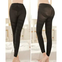 着圧レギンス 脚やせ ブラック L スパッツ ハイウエスト 美脚 加圧 美尻