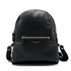 未使用に近い LONG CHAMP ロンシャン リュック バッグパック デイパック ラムレザー レディース 通勤 仕事 プライベート 軽量 ブラック