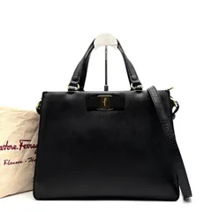 正規品 Salvatore Ferragamo サルヴァトーレフェラガモ 2way ショルダーバッグ ヴァラリボン レザー フォーマル 冠婚葬祭 黒 ブラック