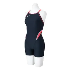 新品 [ミズノ] 水泳 競泳 水着 練習用 エクサースーツ ミディアムハーフスーツ N2MGC264 レディース M ブラック/ピンク