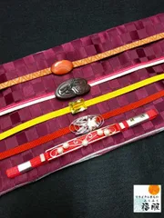 【中古】帯留 三分紐 セット 選べる5種 リサイクル 1、曙色メノウ石