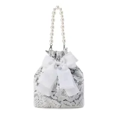 【人気商品】卒業式 着物 袴 巾着バッグ 和装 ショルダー 女性 手持ち レース レース 浴衣 巾着バッグ 花柄 ショルダー 肩掛け 手持ち レース バッグ 取り外し可能 巾着 パールチェーン 付き [FairyMary] 大容量