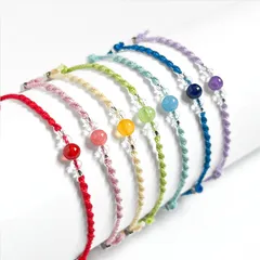 スッキリ魅せ叶う 推し色天然石のミサンガブレスレット｜色彩カーニバル