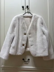 アイボリー ファー ジャケット レディース