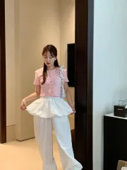 バイッシニー シャカシャカ素材 フリル ジョガーパンツ:)