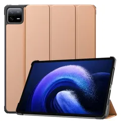 Mi Pad Pad 6/6 Pro用保護ケース MoKo 11インチ シャオミパッド6専用保護カバー ケース スタンドケース オートスリープ対応 PC+PU製 6 手帳型 軽量 Xiaomi 耐衝撃 RoseGold