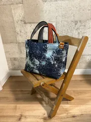 ブリーチ加工デニムのミニミニトートバッグ410