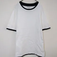 エディーバウアー　Tシャツ　メンズM　白色　リブ部分ネイビー色　無地　綿100％のサムネイル