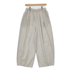 studio clip ワイドイージーパンツ SC255062-1 ストライプ リネン混 製品洗い パンツ キナリ ベージュ レディース スタディオクリップ【中古】6-0222M∞