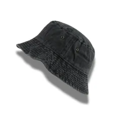 [Capprecier] バケットハット バケハ メンズ 帽子 デニム風 ハット 洗い加工 春 夏 秋 冬 カジュアル 紫外線対策 UVカット 小顔効果 折りたたみ アウトドア キャンプ フェス 登山 おしゃれ 男女兼用 (J [ブラック] [58.0 cm]