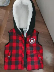 ミッキーマウス キッズ CHECK フード ダウン ベスト 24M