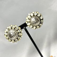 CCロゴ クリスタル パール チェーン スタッドピアス AB4703 - メルカリ