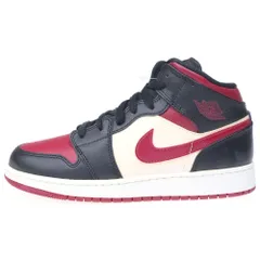 NIKE (ナイキ) AIR JORDAN 1 MID GS エアジョーダン 1 ミッドカットスニーカー ブラック/パープル US6.5Y/24.5cm 554725-066 レディース