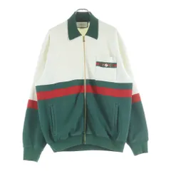 GUCCI (グッチ) GG ホースビットポケット シェリーライン ジップ スウェット ホワイト/グリーン 625402のサムネイル