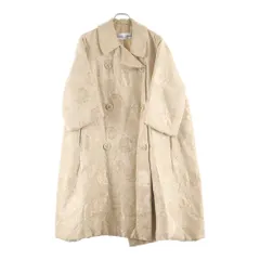 DOLCE & GABBANA (ドルチェアンドガッバーナ) ジャガード総柄 ダブルブレスト 中綿 ハーフスリーブ コート ベージュ