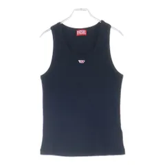 DIESEL (ディーゼル) T-ANKY-D Dロゴ スリムフィット ノースリーブ タンクトップ カットソー ブラック A05104 レディース