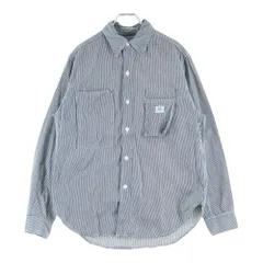 SASSAFRAS (ササフラス) 胸ポケット レギュラーカラー ピンストライプ 長袖シャツ ブルーのサムネイル
