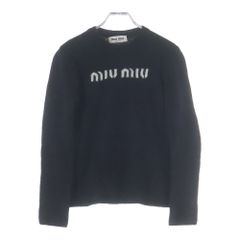 希少】miumiu men 99-00 ウールスタンドカラーニットブルゾン 紺 