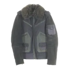 DOLCE & GABBANA (ドルチェアンドガッバーナ) 19AW Nylon field fur jacket ナイロン切り替え 裏地ファー ムートンレザー フライトジャケット カーキ G9L94Z G9N16のサムネイル