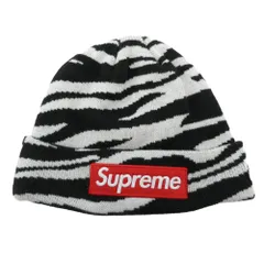 Supreme シュプリーム 22AW Box Logo Beanie Zebra ボックスロゴ ビーニー ゼブラ ニットキャップ ニット帽 ブラック系 ホワイト系【中古】