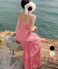 ホルターネックビキニ3点セット大人可愛い