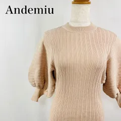 Andemiu　アンデミュウ　F　ベージュ　バックシャン　ドルマンスリーブ 　ボリュームスリーブ　リブニットトップス 3670のサムネイル