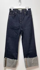 ZARA ロールアップヘム ワイドレッグ ハイライズ デニムパンツ M