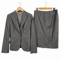 アクアスキュータム AQUASCUTUM ロロピアーナ Loro Piana スーツ ストライプ シルク混 灰色 グレー M Lのサムネイル